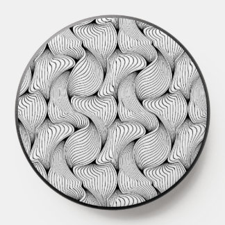 Fun Black and White Interwoven Lines PopSocket