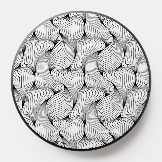 Fun Black and White Interwoven Lines PopSocket (Popsocket)