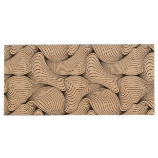 Fun Black and White Interwoven Lines Wood Flash Drive