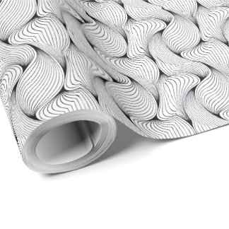 Fun Black and White Interwoven Lines Wrapping Paper