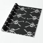 Fun Black and White Jolly Roger Wrapping Paper