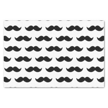 Fun Black And White Mustache Pattern 1 Tissue Paper by GraphicsByMimi at Zazzle