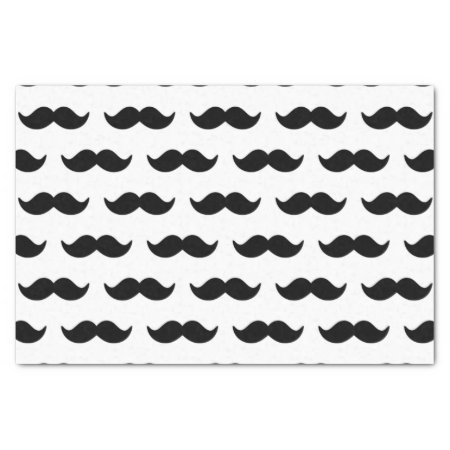 Fun Black And White Mustache Pattern 1 Tissue Paper