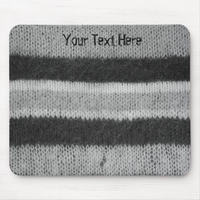 fun black and white retro style knitted mouse pad (Front)