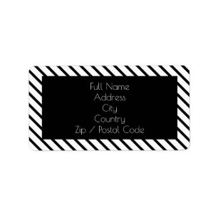 Fun Black and White Stripe Address Sticker Labels