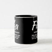 Fun Black and White Swedish Fika Definition Two-Tone Coffee Mug (Center)