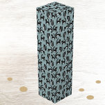 Fun Black and White Tuxedo Cat Wine Box<br><div class="desc">Cute black and white tuxedo cats going about their business. A fun pattern on a mid blue background,  perfect for animal and pet lovers.  Original art by Nic Squirrell.</div>