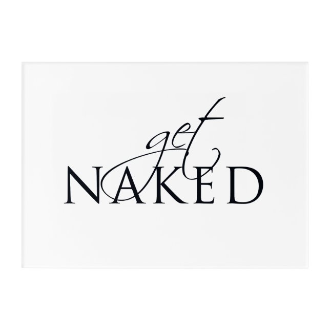 Fun Black and White Typographic Bathroom Sign Acrylic Print (Front)