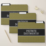 [ Thumbnail: Fun Black and Yellow Novelty "Private Documents!" File Folder ]