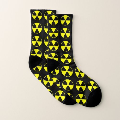 Fun Black and Yellow Radiation Symbol Socks