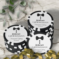 Fun Black Bow Tie & Buttons Groomsman Wedding