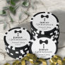 Fun Black Bow Tie & Buttons Groomsman Wedding Poker Chips