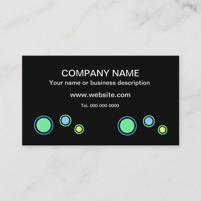 Fun Black casual Business Cards (Front)