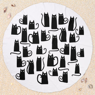 Fun Black Cat Beach Towel