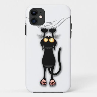 Fun Black Cat Falling Down Case-Mate iPhone Case