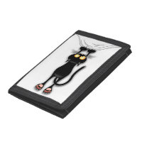 Fun Black Cat Falling Down Nylon Wallet