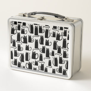 Fun Black Cat Metal Lunch Box