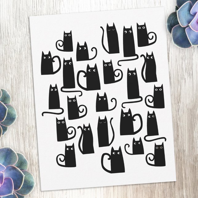 Fun Black Cat Note Card (Fun black cat design notecards for animal lovers)