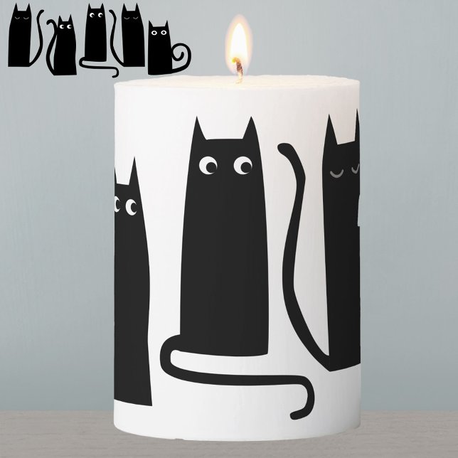 Fun Black Cat Pillar Candle (Black cat pillar candle)