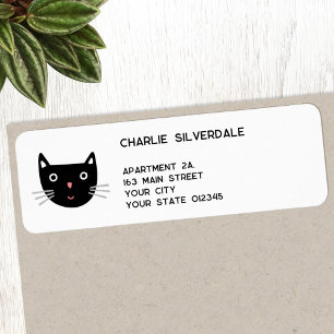 Fun Black Cat Return Address Label