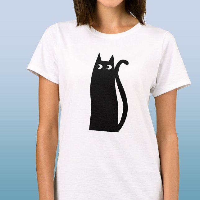 Fun Black Cat T-Shirt (Fun and whimsical black cat t-shirt)
