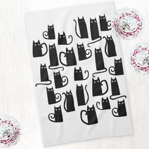 Fun Black Cats Kitchen Towel