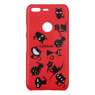 Fun Black Cats Phone Case – Red iPhone Accessory