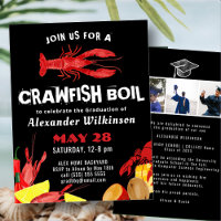Fun Black Crawfish Boil 3 Photo Graduation Party 