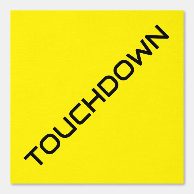 Fun Black Diagonal TOUCHDOWN Text On Bright Yellow Wallpaper (Front)