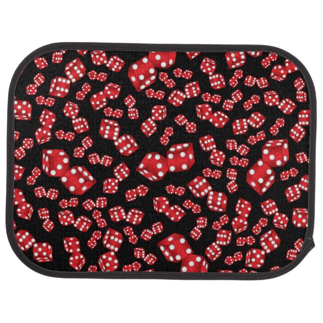 Fun black dice pattern car floor mat (Rear)