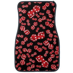 Fun black dice pattern car floor mat
