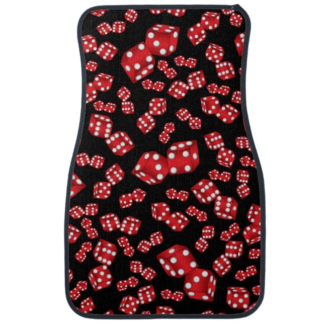 Fun black dice pattern car floor mat (Front)