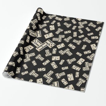 Fun Black Domino Pattern Wrapping Paper by Brothergravydesigns at Zazzle