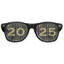 Fun Black Gold 2025 New Year's Eve Party Retro Sunglasses