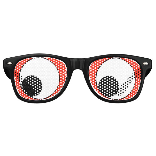 Fun Black Googly-Eyes (down) Party Retro Sunglasses (Front)