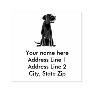 Fun Black Labrador Retriever Address Stamp