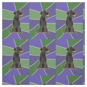 Fun Black Labrador Retriever Art Fabric