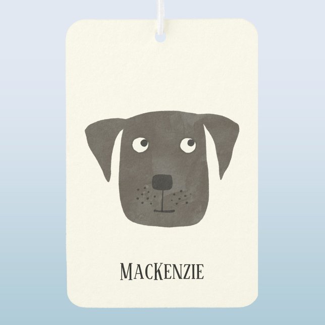Fun Black Labrador Retriever Dog Personalized Air Freshener (Black labrador retriever dog personalized custom name car or vehicle air freshener)