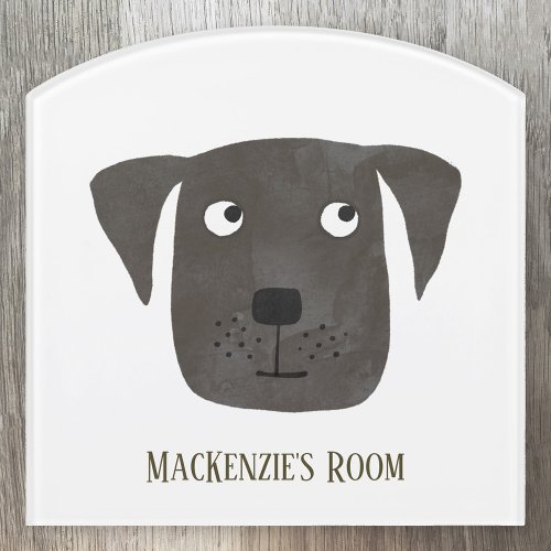 Fun Black Labrador Retriever Dog Personalized Door Sign