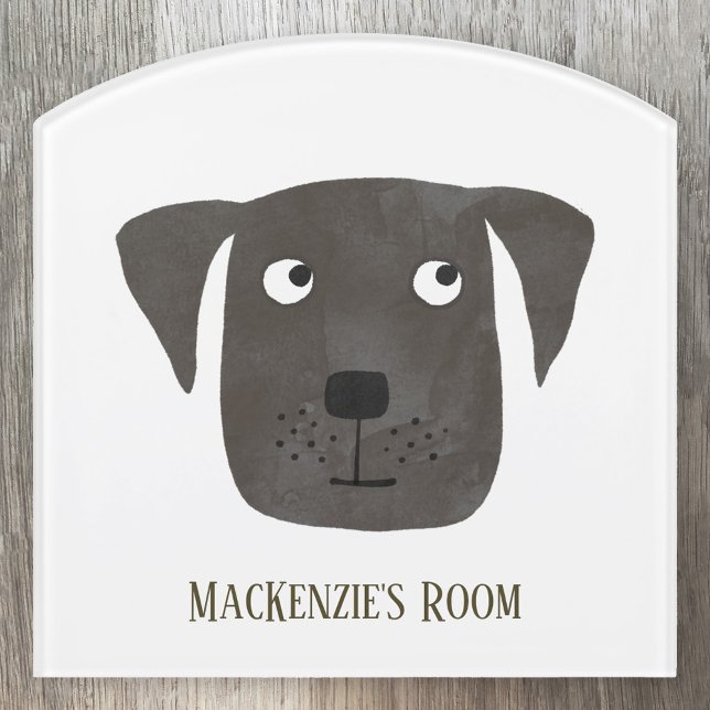 Fun Black Labrador Retriever Dog Personalized Door Sign (Creator Uploaded)