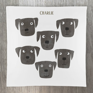 Fun Black Labrador Retriever Dog Personalized Trinket Tray