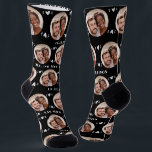 Fun Black Newlyweds Photo Pattern Socks<br><div class="desc">These fun black newlyweds photo pattern wedding dress or casual socks feature the couple's photo and white hearts in an offset pattern and their names and wedding date! These are perfect for the groom as he walks down the aisle, as a gift for the bride, as a bridal party favor,...</div>