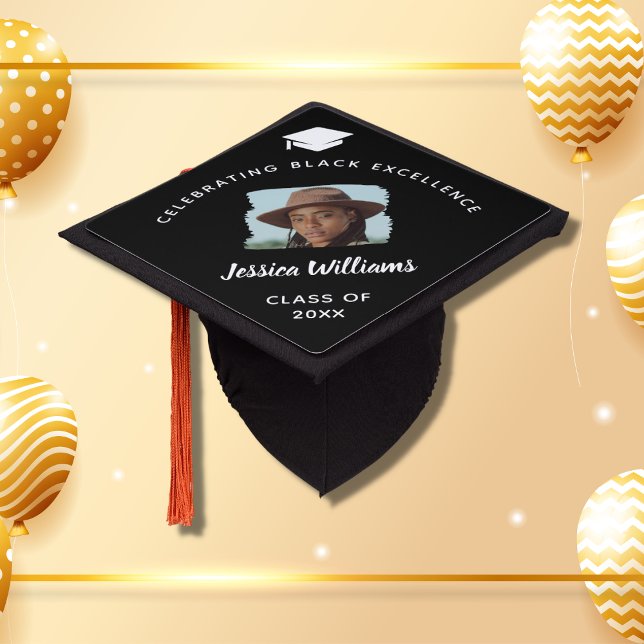 Fun Black Queen Photo College High School Grad Cap (Creator Uploaded)