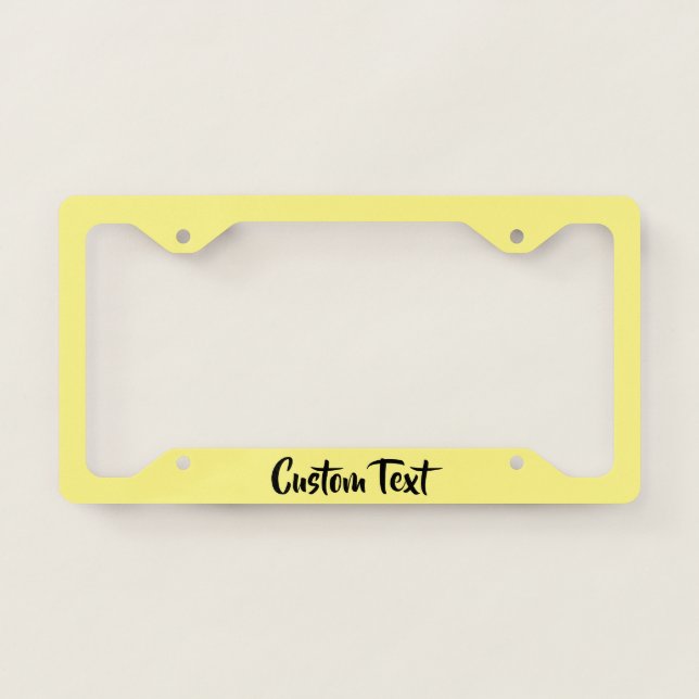 Fun Black Script on Yellow License Plate Frame (Front)