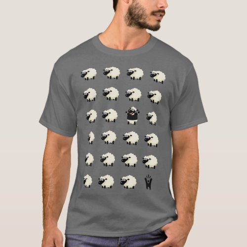 Fun Black Sheep HappyMe  T_Shirt