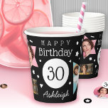 Fun Black White Confetti Photos 30th Birthday  Paper Cups<br><div class="desc">Add a confetti photo collage 30th birthday paper cups to your party supplies. Make sure your drinks are in something just as fun as the birthday person you are celebrating.</div>