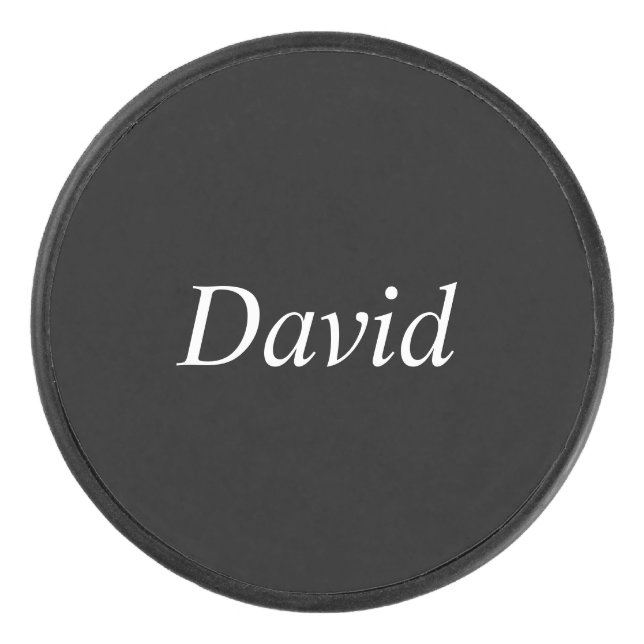 Fun Black & White Hockey Puck (Front)