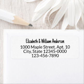 Fun Black & White Name Phone Number Return Address Label
