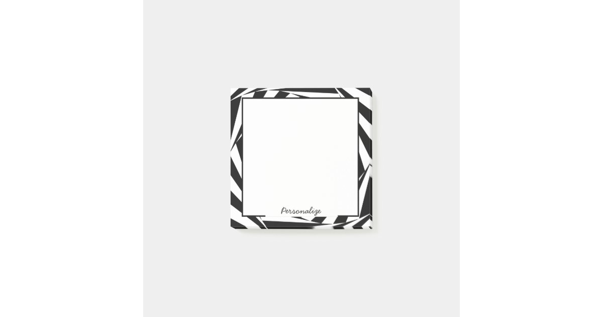 Modern stylish black and white post-it notes, Zazzle