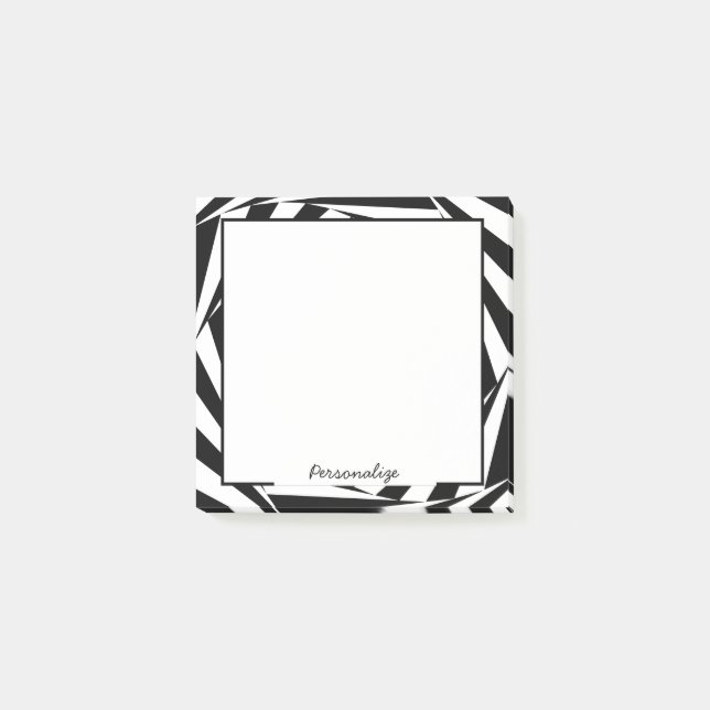 Fun Black White Optical Illusion Design Post-it Notes (Front)